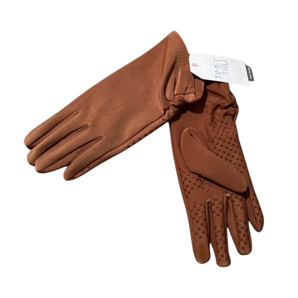 Driving Gloves Tech Touch Fleece Lined Cognac Gloves - Picture 6 of 8